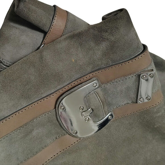 Leather Cole Haan Nike Collaboration Gray Suede Tall Zip Up Boots Size 7.5 AA - Picture 3 of 10